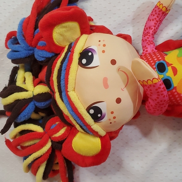 FLIPZEE Precious Girls Lola Monkey Banana Plush Doll 2 in1-Red/Yellow-EC - Picture 2 of 16